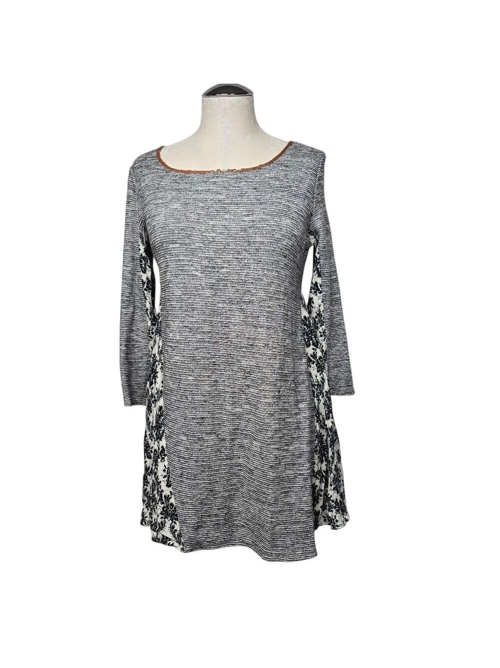 THML Striped Mini Back Button Dress M